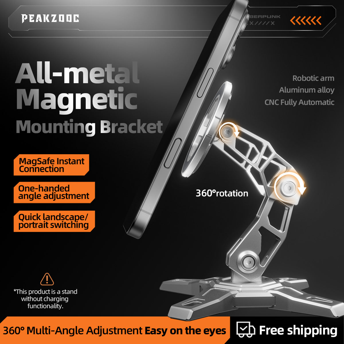 MagSafe Phone Stand - CNC Aluminum Holder Adjustable Arm